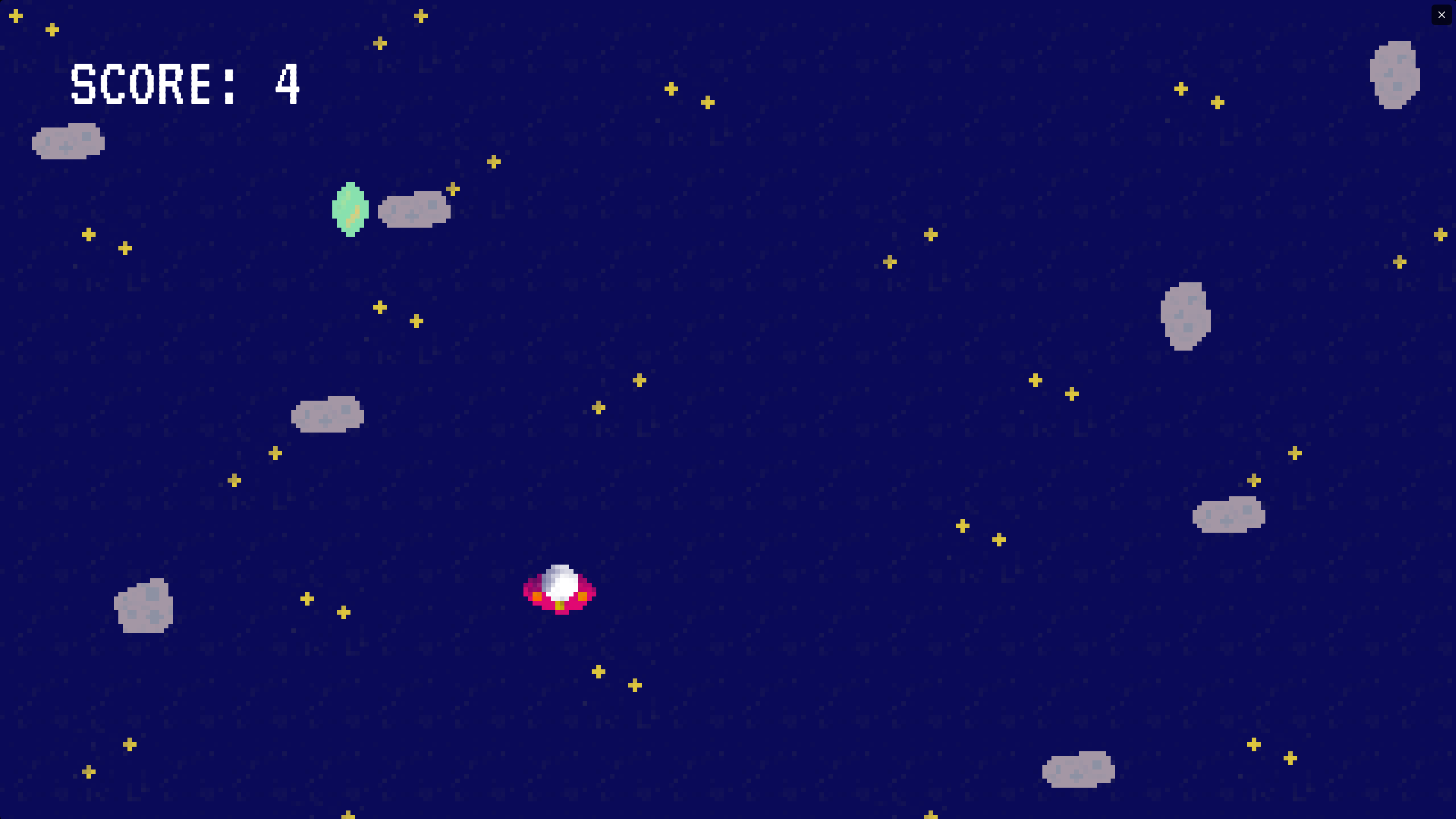 A window containing my space game.