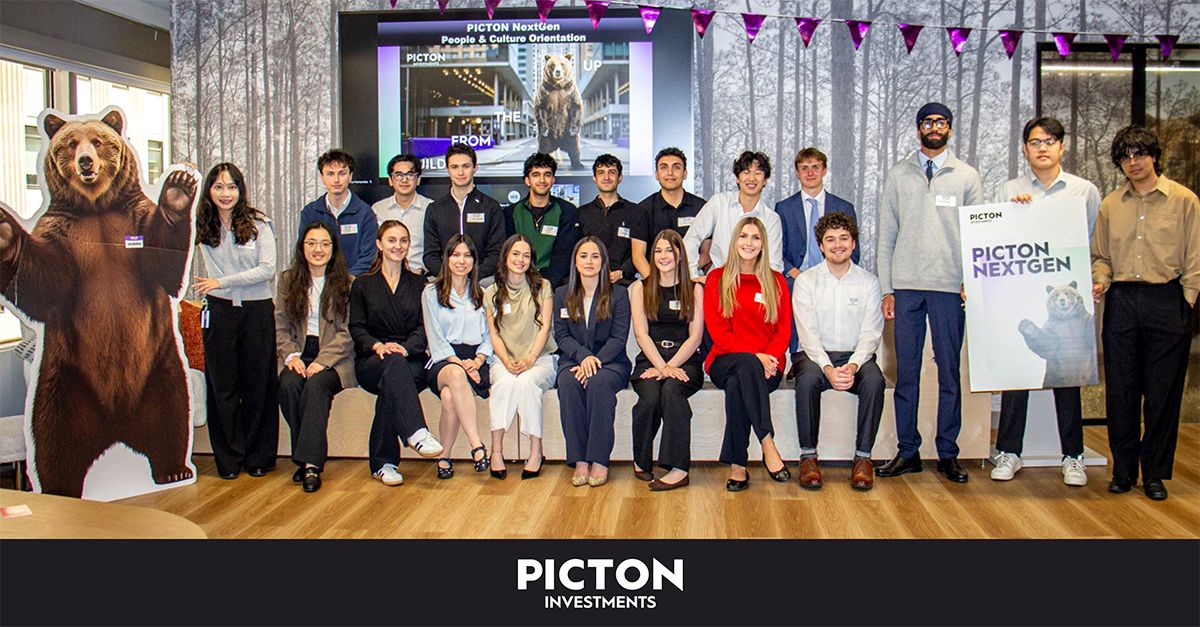 Summer interns gathered for a group photo at Picton Investments